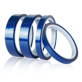 Kaisiking Heat Tape,4 Rolls 10mm/20mm x 30m 98ft High Temp Tape Heat Resistant Tape Heat Transfer Tape Thermal Tape Heat Press Tape for T-Shirt Fabrics,PCB Circuit Board,Soldering (Blue)