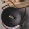 Backcountry Iron 14 inch Cast Iron Wok with Flat Base