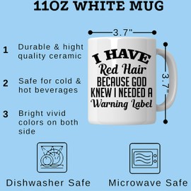 God Jesus Mug Christian Cup Funny I Have Red Hair Because God Knew Redhead Gift Office Poster White Mugs Cups
