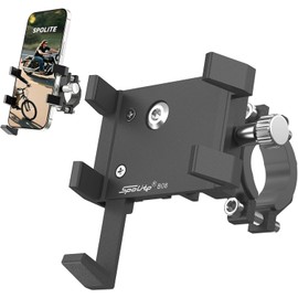 SpoLite Aluminum Phone Holder for Bike–Universal Bike Cell Phone Holder Fits All Phones 4-7",Waterproof & Shockproof Motorcycle Phone Mount,360° Rotation Bicycle Phone Mount for E-Bike,Scooter,ATV​​