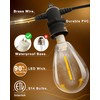 Jerritte 50FT LED Outdoor String Lights with 15 Edison Shatterproof