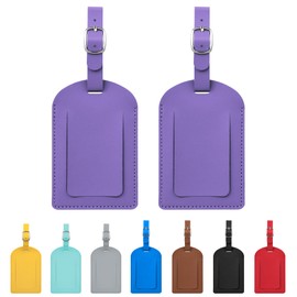jealkip Luggage Tags for Suitcase Travel Bag Labels Privacy Protection Luggage Tag for Baggage PVC Baggage ID Label Tags purple