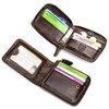 Genuine Leather Men Wallet Zipper RFID Blocking Vintage Bifold Wallets