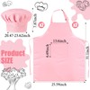 SATINIOR 2 Sets Chef Hats and Aprons with 2 Pockets