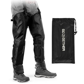 G2 GO2GETHER Snake Gaiter, Durable Snake Guard Gaiters for Hunting, Waterproof Snake Legging Chap for Men and Women,Snake Bite Protection Gaiter for Whole Leg with Adjustable Size (Black, L)