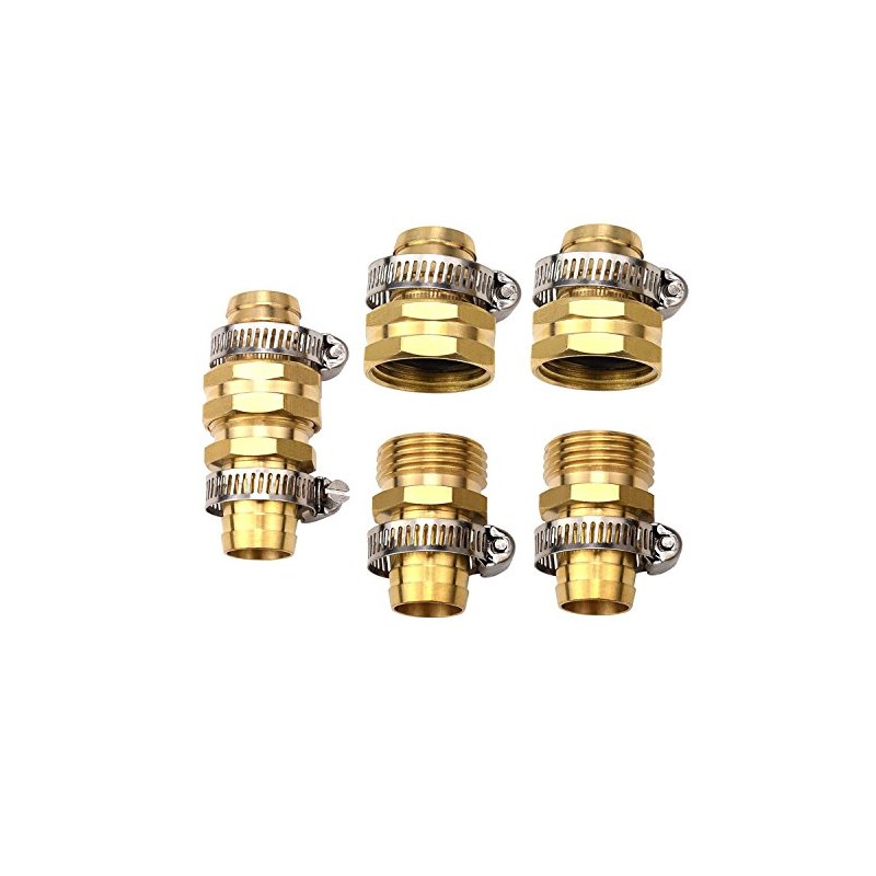 cozyou Brass 3/4" Garden Hose Repair Mender Male Female Connector