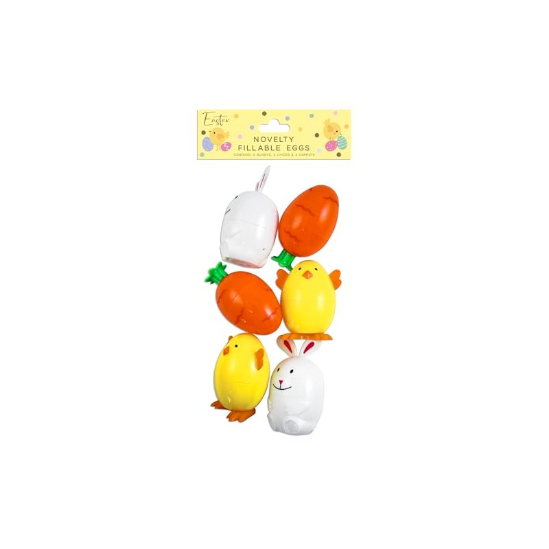 Eurowrap Easter Novelty Fillable Eggs Set with Bunny Chick and