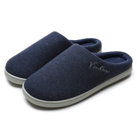 Vonluxe Pantuflas de casa para mujer, cómodas pantuflas de espuma viscoelástica, zapatos de mujer suaves y ligeros con suela antideslizante impermeable para interiores y exteriores, Azul Marino, 7-8