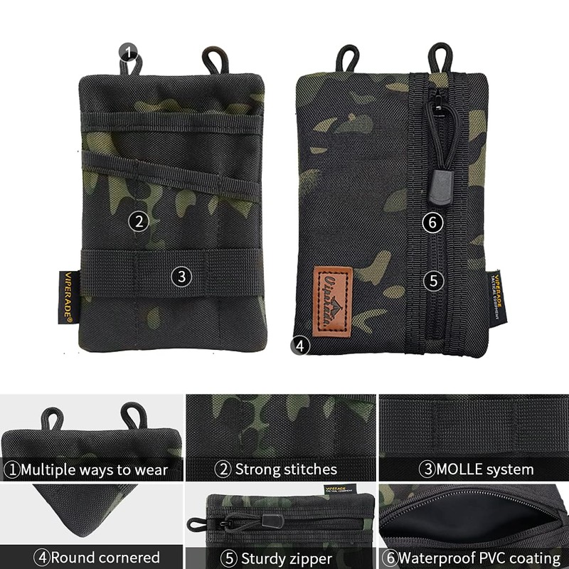 VIPERADE VE1 EDC Tool Pocket Organizer,Small EDC Pouch with 5