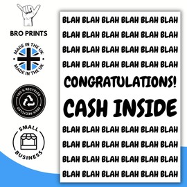 Funny Greeting Card for Him and Her - Blah Blah Cash Inside - Men and Women Birthday Card - Gifts - Humorous Greeting Card for Adult - Male - Female - Son - Daughter - Grandchild