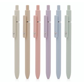 czxwyst 6pcs Retractable Gel Ink Pens 0.5mm Fine Point Black Ink Ballpoint Pens for Daily Writing (Macaron)