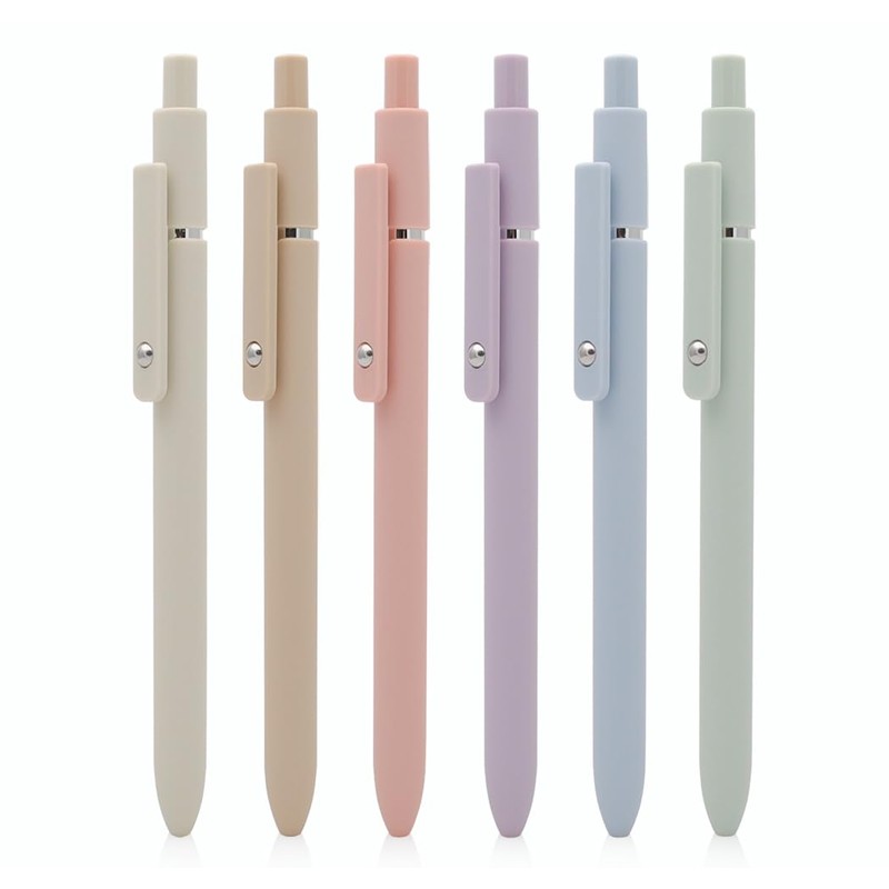 czxwyst 6pcs Retractable Gel Ink Pens 0.5mm Fine Point Black