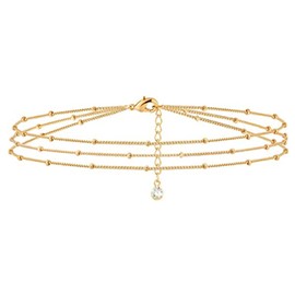 Dainty Gold Layered Bracelets for Women Beaded Stacktable Bracelet Cuban Link Chain Bracelet Gold Bracelet for Women and Girls (Gold Layered Bracelets)