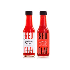 Red Clay Original Hot Sauce & Carolina Hot Sauce in Red Clay Gift Box - Cold-Pressed Fresno Peppers, Chef-Crafted - Gluten Free, 0 Calories, 0 Carbs, Sugar Free - Keto Friendly - 5oz, 2pk