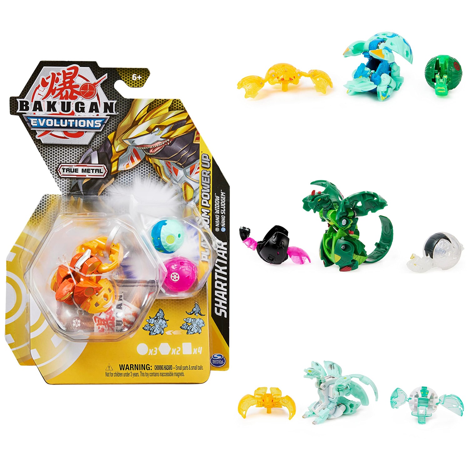 Bakugan Evolutions, Power Up Pack, True Metal Bakugan Action Figure and ...
