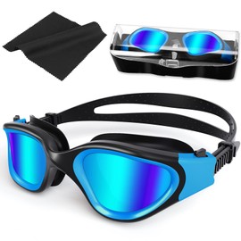 HotSrace Polarised / Non-Polarised Swimming Goggles Anti Fog UV Protection Adjustable Comfort Professional Swimming Goggles for Men Women Adults Teenagers