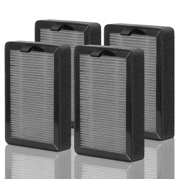 getalong [4Pcs] Air Purifier Filters Replacement Compatible for LEVOIT LV-H128/PUURVSAS (HM669A) / ROVACS (RV60) Air Purifiers, 3-in1 HEPA Filter, Activated Carbon Filter and Pre-Filter