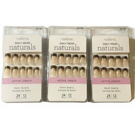 Nailene Daily Wear Naturals Active Length Artificial Nails, 24 Nails, PACK OF 3
