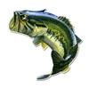 GT Graphics Largemouth Bass - 5" Vinyl Sticker - for