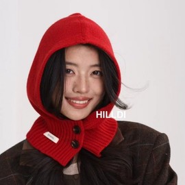 Cashmere & All Wool Balaclava Hat - Warm for Autumn & Winter LF1507 Free Size/M (56-58cm) Pink 4ea