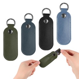 4 Pcs Leather Flash Drive Case USB Flash Drive Case with Keychain Small Portable Protective Cover for USB Flash Drive PU Leather USB Storage Bag