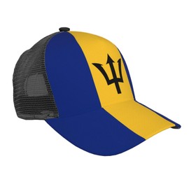 Flag of Barbados Baseball Cap Trucker Hat Tactical Operator Caps Outdoor Breath Sun Hats Breathable Mesh Curved Brim Baseball Cap