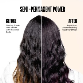 Overtone Semi Permanent Hair Color Conditioner, Royal Plum, 8 oz, Nourishing, Damage-Free, Color Depositing Mask for All Hair Types with Shea Butter & Coconut Oil, Vegan & Cruelty-Free