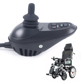 PIAOCAIYIN Wheelchair Joystick Controller, 20V–30V DC Waterproof Electric Power Wheelchair Controller, LED Command Joystick Controller Part w/Keys, for Mobility Scooter Wheelchair