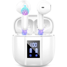 Wireless Earbuds, Bluetooth Headphones, in Ear Earbuds HiFi Stereo with ENC Noise Cancelling Mic, IP7 Waterproof Wireless Ear Buds