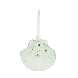 Gallerie II Glass Aqua Fan Shell Ornament Green