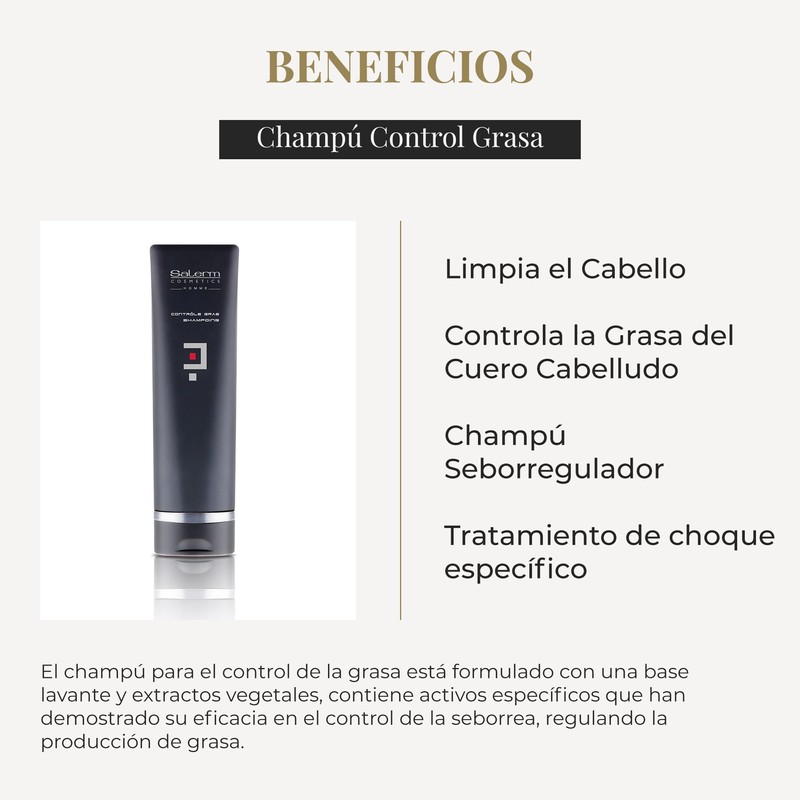 Homme Champú Control Grasa 250 ml Salerm Cosmetics Exclusivo Hombres