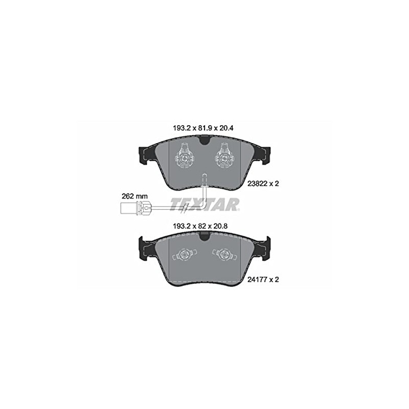 Textar Brake Pad Set For Disc Brake, 2382201