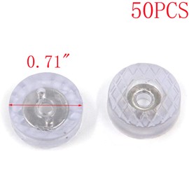 MY MIRONEY 0.71" Diameter Clear Round Rubber Feet Bumpers Pads with Built in Metal Washer Anti-Slip Furniture Rubber Feet Pad with Screws for Table Chair Desk Sofa Pack of 50