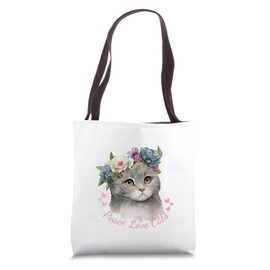 Cute Cat Design Flowers Pet Designer Tote Bag