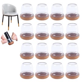 16Pcs Chair Floor Leg Protectors, Silicon Chair Leg Caps for Hardwood Floors, Furniture Feet Protectors Pads, Rectangle Chairs Leg Covers With Stronger Felt Pads