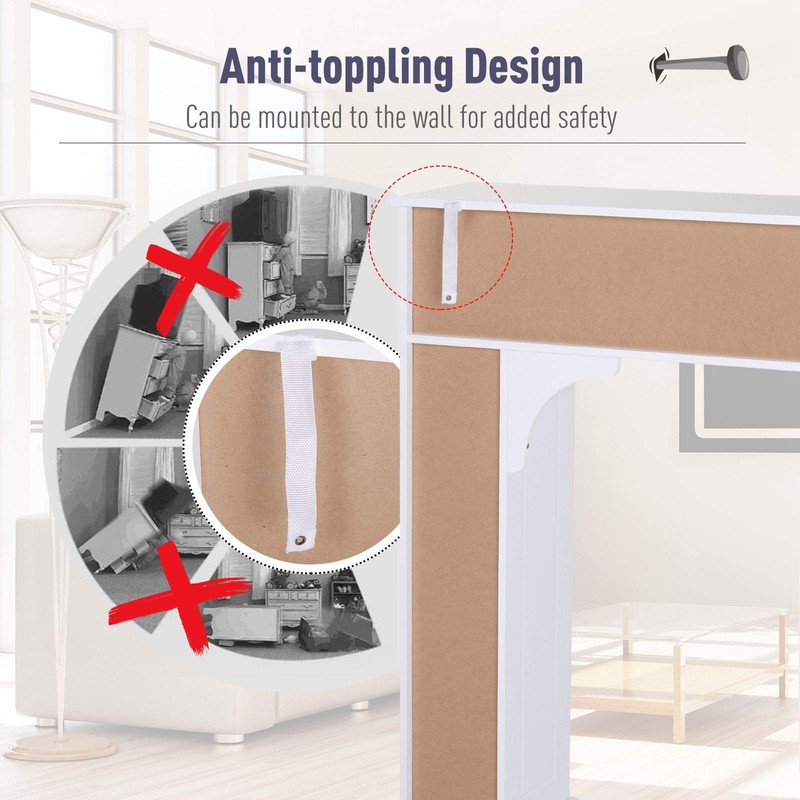 HOMCOM Freestanding Over Toilet Bathroom Storage Cabinet - White