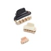 Alexandre de Paris Women's Set of 3 Hair Clips, Cream/Rose/Black,