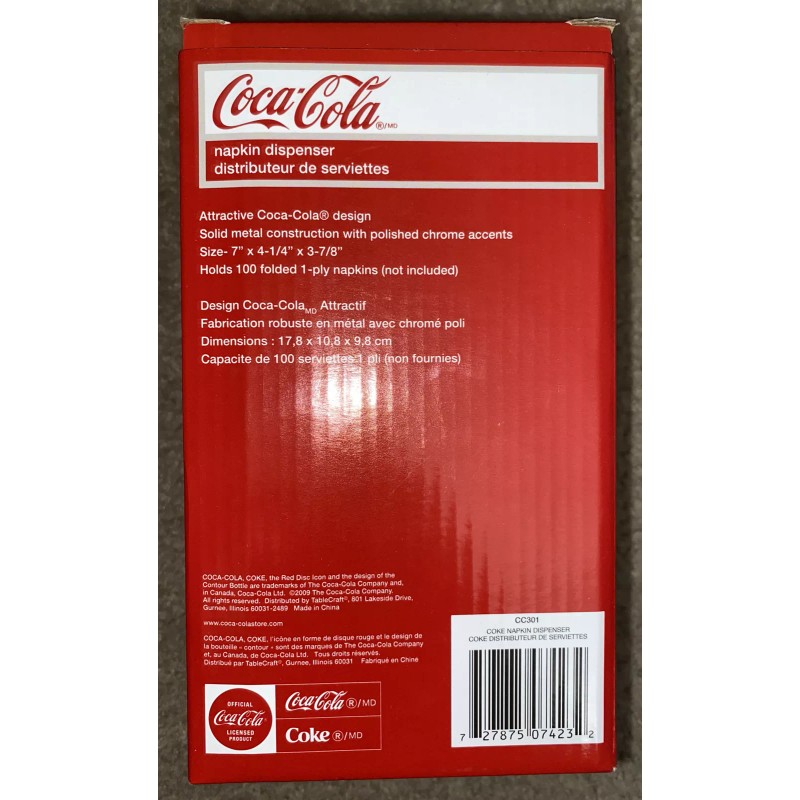 TableCraft Coca-Cola / Coke "Have a Coke" Napkin Dispenser /