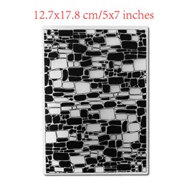 Arbuya 3D Brick Wall Texture Embossing Folder for Card Making, Scrapbooking & Paper Crafts - Reusable DIY Wall Background Pattern for Clay Decoration-5x7 inches