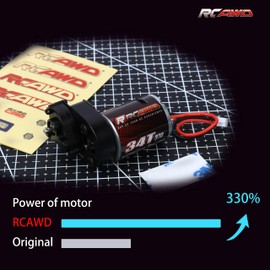RCAWD 330% More Power 370 Motor SCX24 Transmission Gearbox Set for Axial 1/24 SCX24 AX25 Series Upgrades Part Black