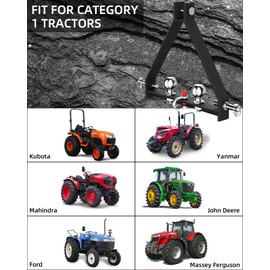 Garvee 3 Point Quick Hitch Category 1 with 2 Trailer Hitch Ball, Heavy Duty Receiver Suitable for Most Types of Tractors and Trailers
