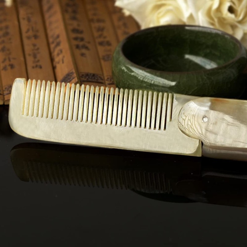 Yak Horn Foldable Beard Combs for Men Pocket Fine Tooth