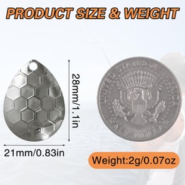 30pcs Fishing Spinner Blades Colorado/Willow Spinner Blade Silver Gold Copper Blade Spinnerbait Lure Making Supplies Spinner Walleye Rig DIY Parts Accessories Tackle Box