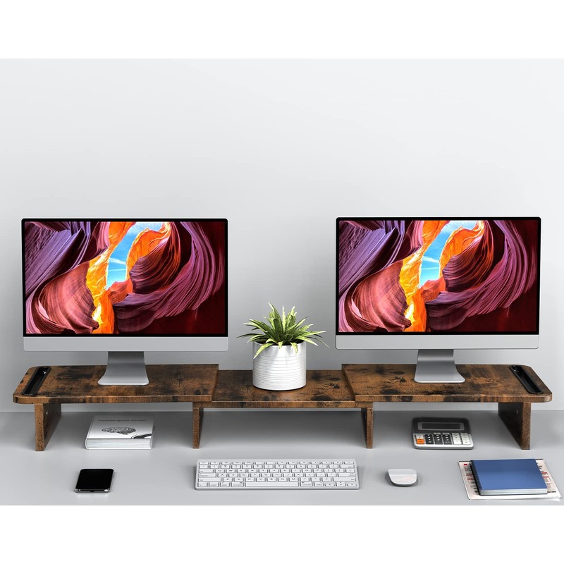 Zimilar Dual Monitor Stand Riser, Monitor Stand with Adjustable Length