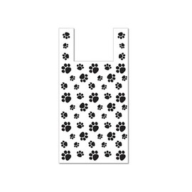 Pack Of 500, Paw Print T Sacks .65 Mil 11.5 X 6.5 X 22" 2 Sided Print For Gift Packaging