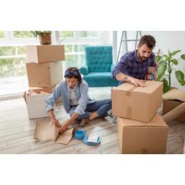 NATEE® Strong Low Noise Brown Packing Tape | Heavy-Duty Roll For Packaging | Brown Sticky Sealing Tape for Parcel Boxes,Moving,Home & Office, (Brown - Low Noise, Pack of 1)