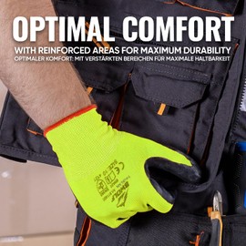 BWOLF PAVALAN 12 Pairs of Gloves Work Gloves Men's Work Gloves Women's Mechanic Gloves Men's Assembly Gloves with Robust Latex Coating (12, 9)