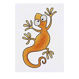'Orange Lizard' Temporary Tattoo - Water Resistant, Skin-Safe, Non-Toxic Transfer (TO00039188)