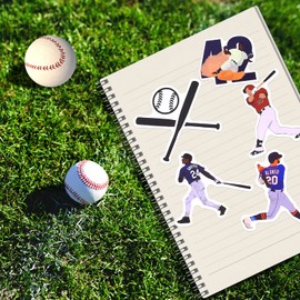 Pack of 100 Baseball Stickers Sports Water Bottle Stickers Baseball Helmet Stickers Baseball Gifts for Boys Girls Kids