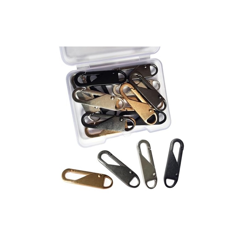 12 PCS Zipper Pull Replacement (Upgraded Metal Spring Design), Detachable